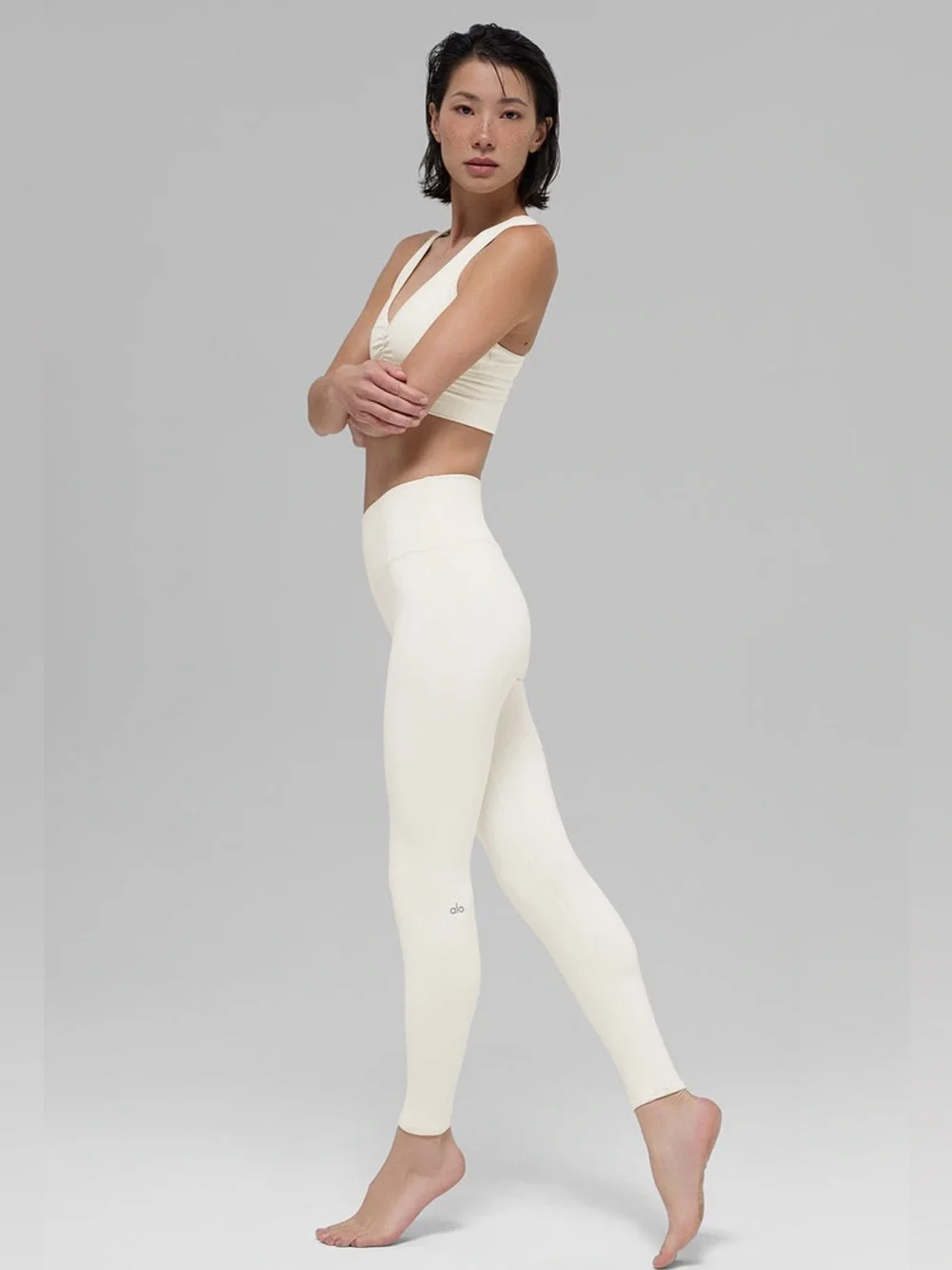 NWT ALO Yoga High-Waist Airbrush Legging Ivory Size S